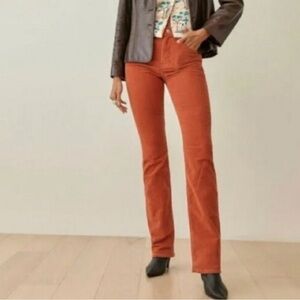 Reformation Peyton high rise bootcut corduroy pants in sienna size 24